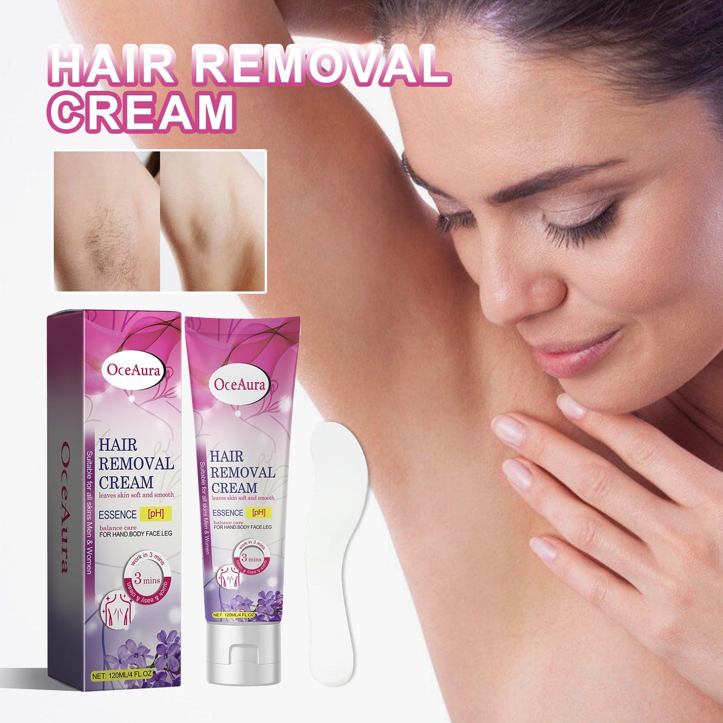 Hair Removal Cream, Body Underarm Gentle Depilation Does Not Irritate Delicate And Smooth Skin Depilation Cream - Korvel