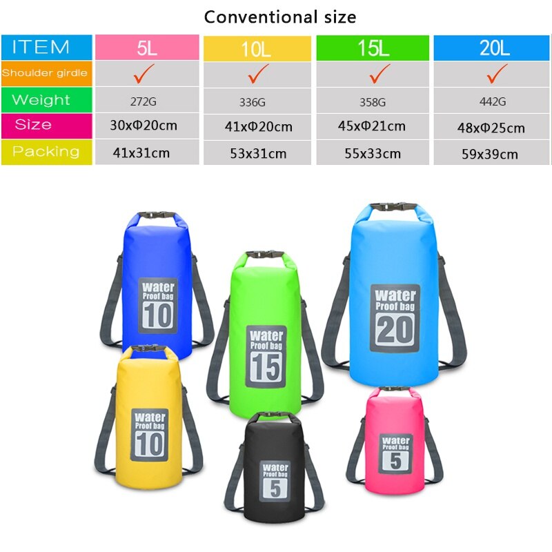 5L 10L Outdoor Surf Waterproof Dry Bag - Korvel