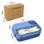 Student Japanese sealed four-compartment plastic lunch box bento box microwaveable lunch box - Korvel