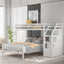 Twin over Full Loft Bed with Staircase,White - Korvel