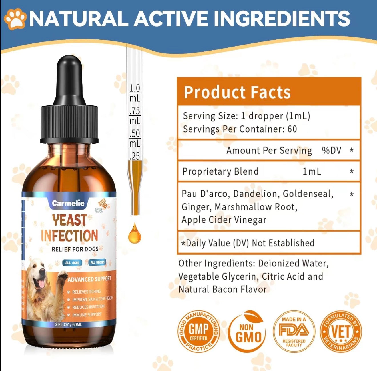 YeastGuard Dog Drops - Gentle Skin & Ear Care