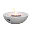 42 Inch Outdoor Concrete Propane gas Fire Pit bowl in Antique white color - Korvel