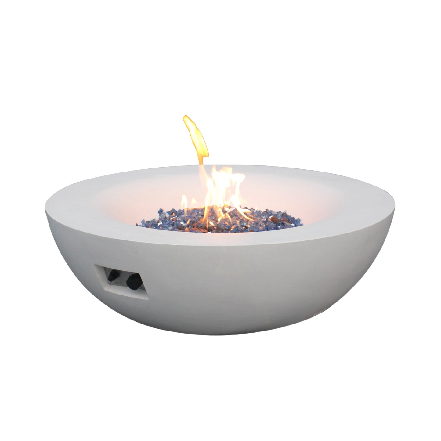 42 Inch Outdoor Concrete Propane gas Fire Pit bowl in Antique white color - Korvel