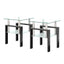 Set of 2, Modern Tempered Glass Tea Table Coffee Table End Table, Square Table for Living Room, Transparent/Black - Korvel
