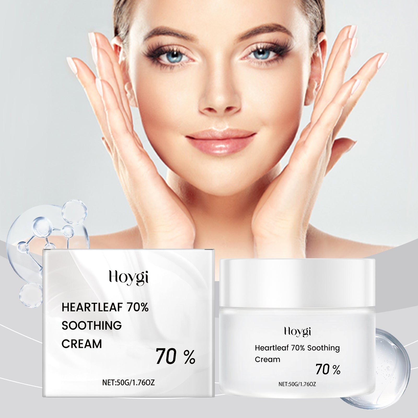 Heart Leaf Moisturizing And Soothing Cream Relieves Dry Skin, Hydrates, Nourishes And Restores Skin Elasticity - Korvel