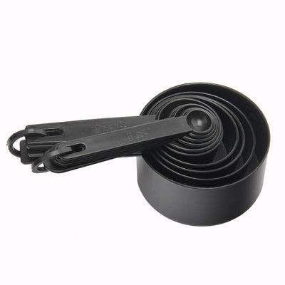 10-Piece Plastic Measuring Cups Black - Korvel