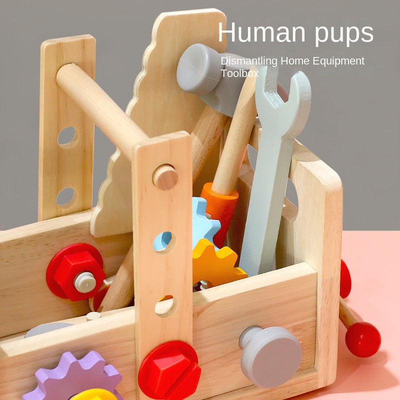 Children's Wooden Hand-Held Toolbox Puzzle Toy