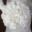 White Ivory Bridal Bridesmaid Flower Wedding Bouquet Artificial Flower Rose Bouquet Crystal Bridal Bouquets - Korvel