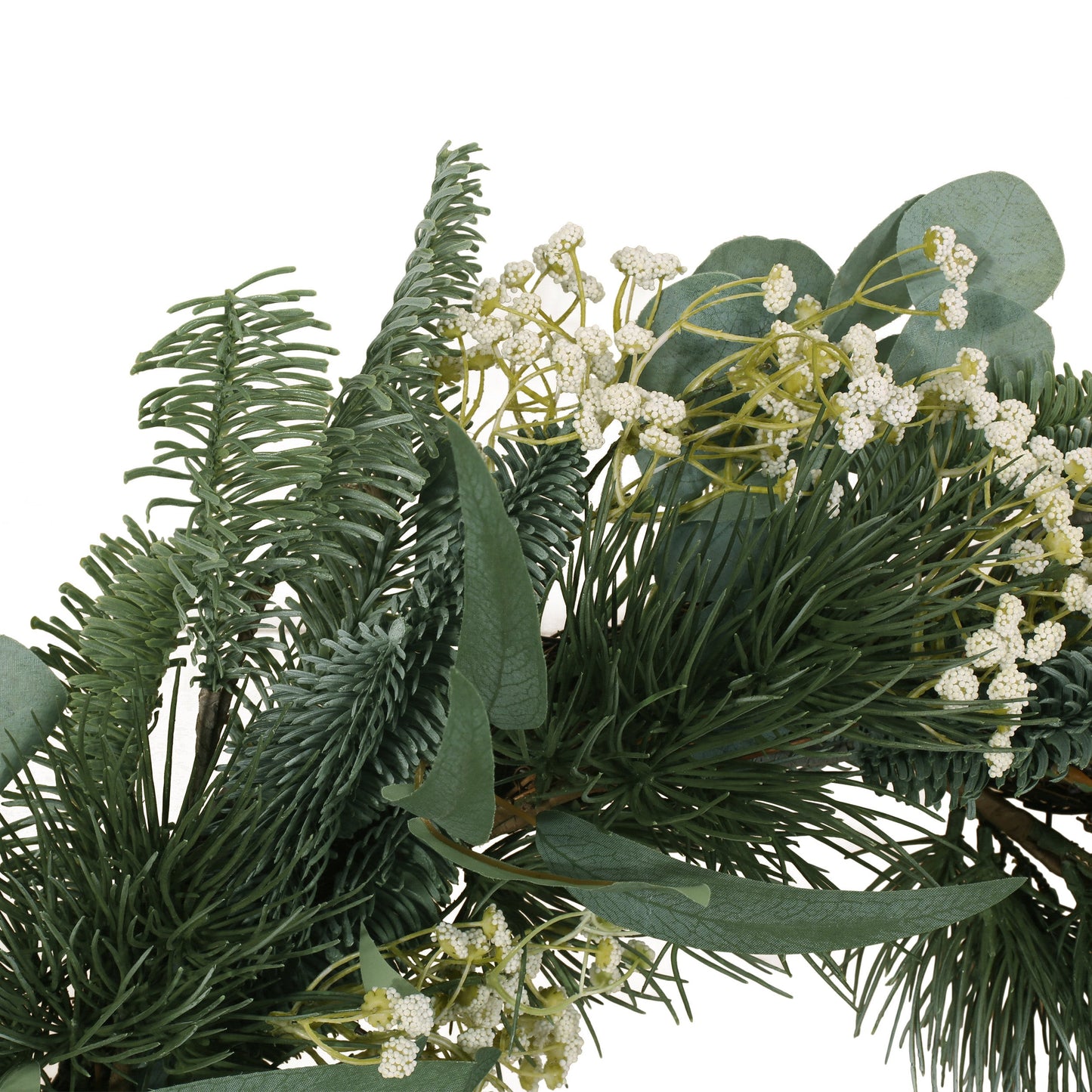 30IN Eucalyptus leaves, pine twigs, stars wreath - Korvel