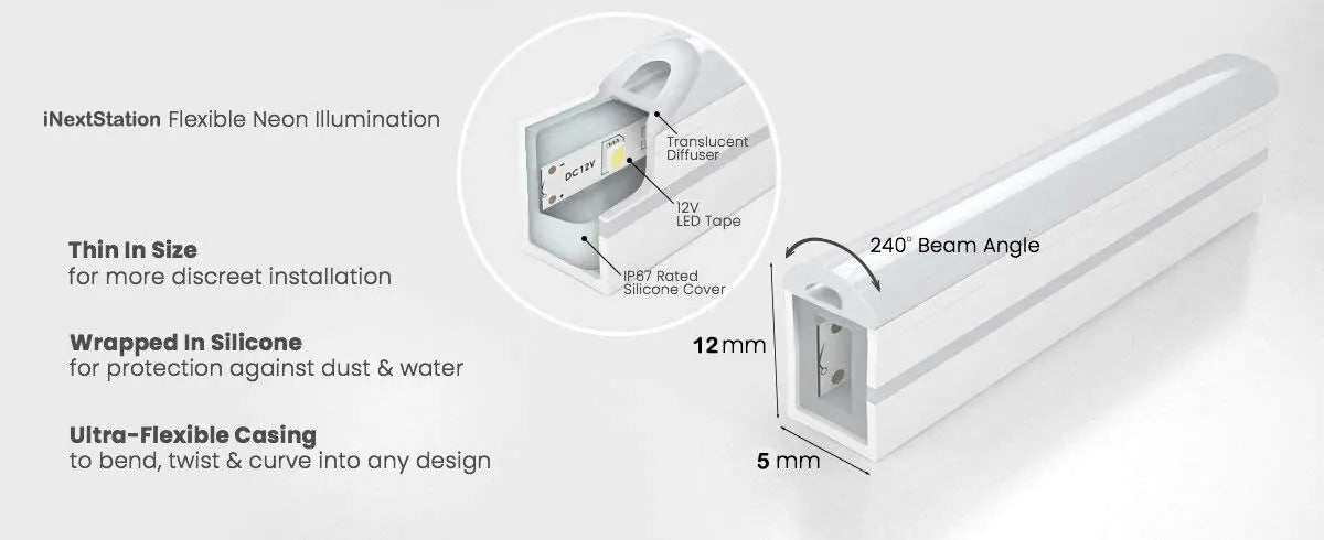 Lumières de corde néon LED flexibles - Tube en silicone étanche