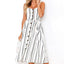 Vestido Midi de Lino y Algodón a Rayas BeAvant para Mujeres