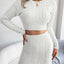 Slim Two-Piece Twist Sweater Knit Skirt Set