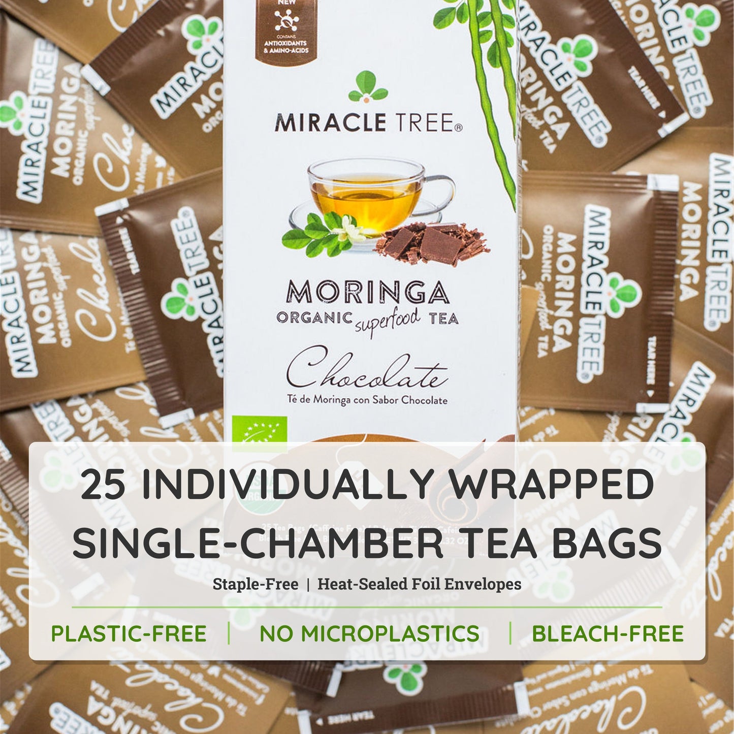 Organic Moringa Tea with Chocolate Flavor