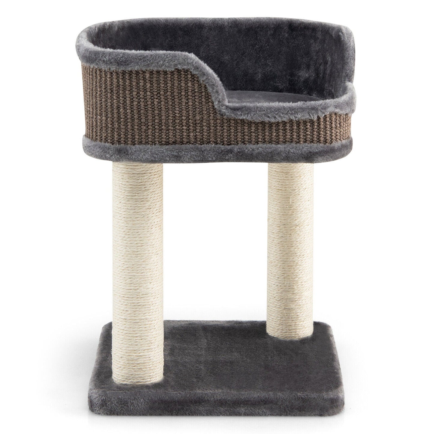 Multi-Level Cat Climbing Tree with Plush Perch - Gray