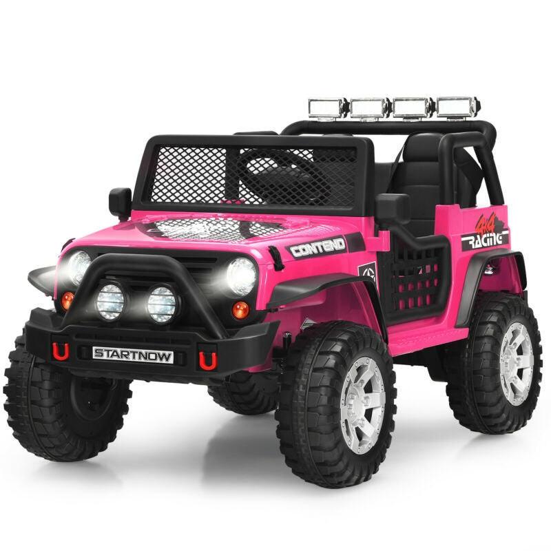 12V Kids Electric Ride On Truck - Pink with Remote Control