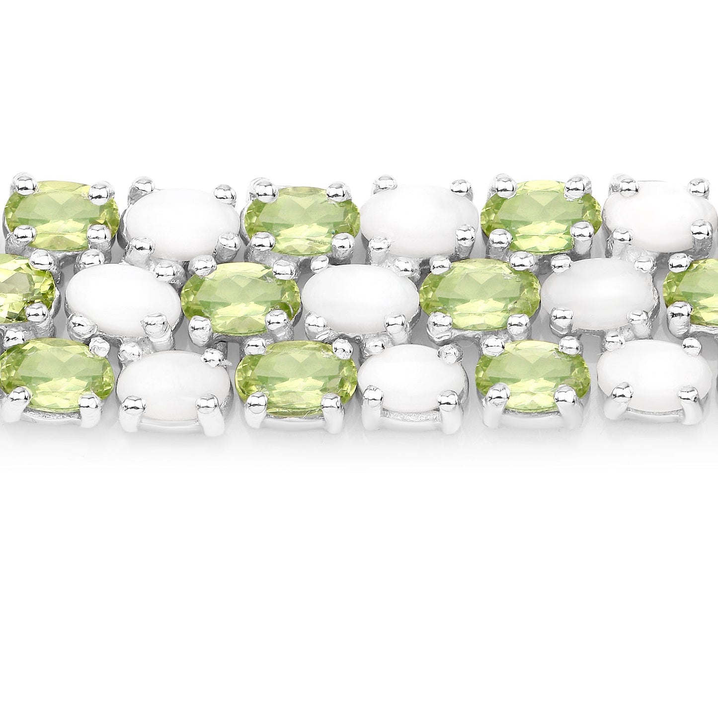 Bracelet en argent sterling avec opale et péridot de 19,73 carats