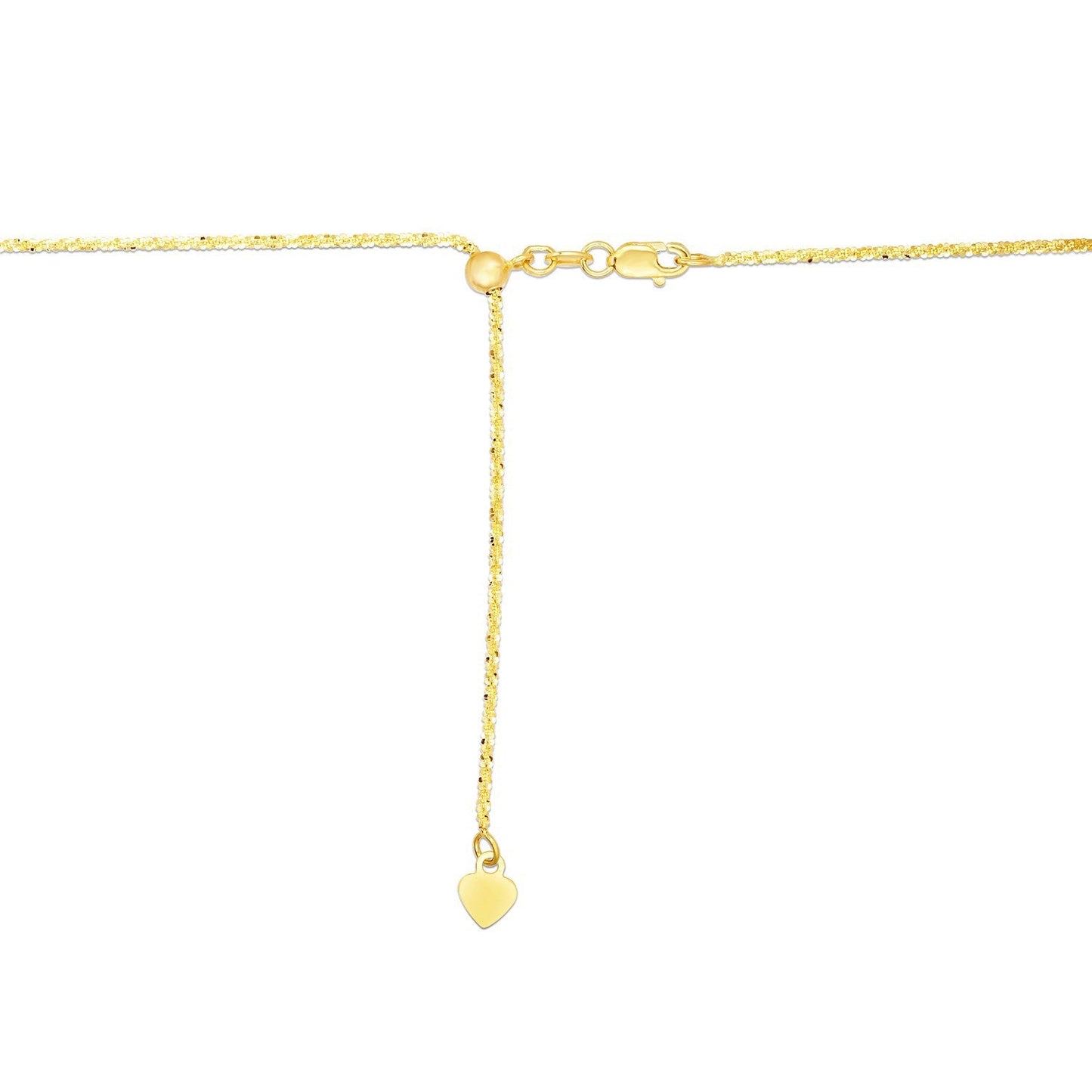 Cadena de Brillo Ajustable de Oro Amarillo de 14k 1.5mm
