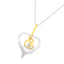 Collar con colgante de corazón acentuado con diamantes de oro de dos tonos Espira 10K