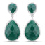 19.42 Carat Dyed Emerald and White Topaz Sterling Silver Earrings
