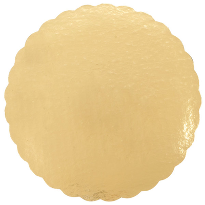 12" Gold Scallop Cake Board - Elegant Serveware