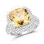 Bague en argent sterling de 7,95 carats en citrine véritable et topaze blanche