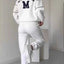 Plus Size Striped Quarter Zip Top and Pants Set