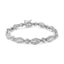 Bracelet double feuille en argent sterling .925 avec diamants - 1 cttw