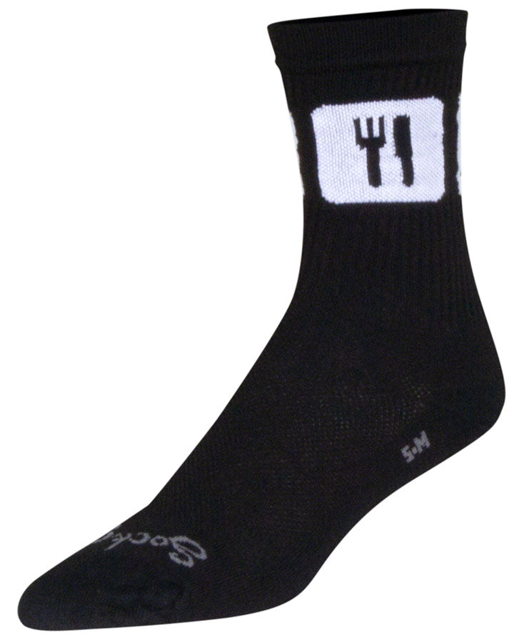 Calcetines SockGuy Crew Repeats - 6" Negro Pequeño/Mediano