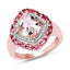 Anillo de Morganita y Turmalina Rosa Bañado en Oro Rosa de 14K