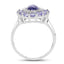 Bague de fiançailles en argent sterling avec tanzanite véritable de 3,85 carats