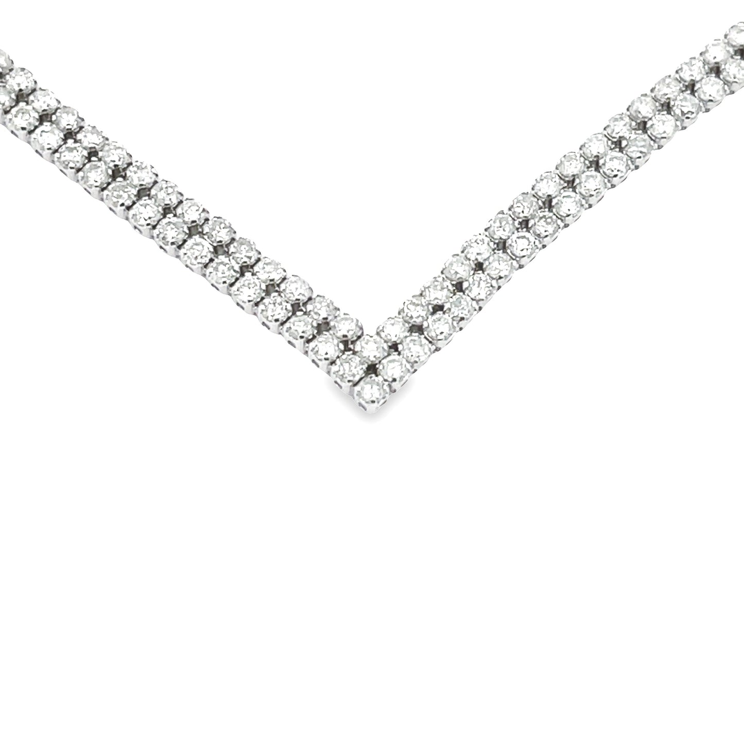 Natural 7.00ct Diamond Tennis Necklace in 14KT White Gold