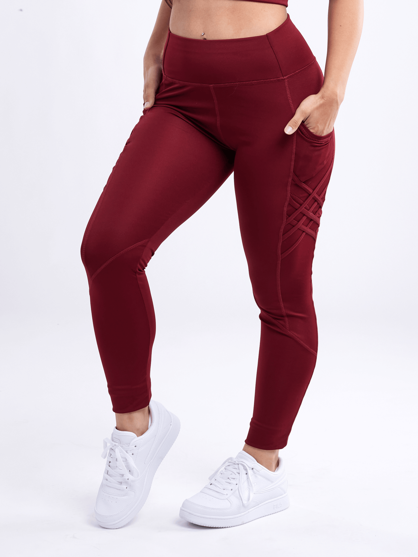 JupiterGear High-Waisted Criss-Cross Leggings with Pockets