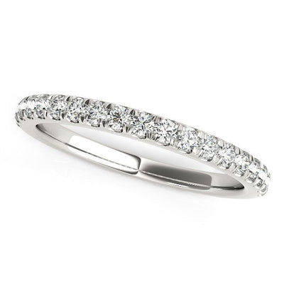 14k White Gold Pave Set Diamond Wedding Ring