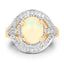 14K Yellow Gold Plated Ethiopian Opal & White Topaz Ring
