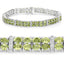 12.97 Carat Genuine Peridot & White Topaz Sterling Silver Bracelet
