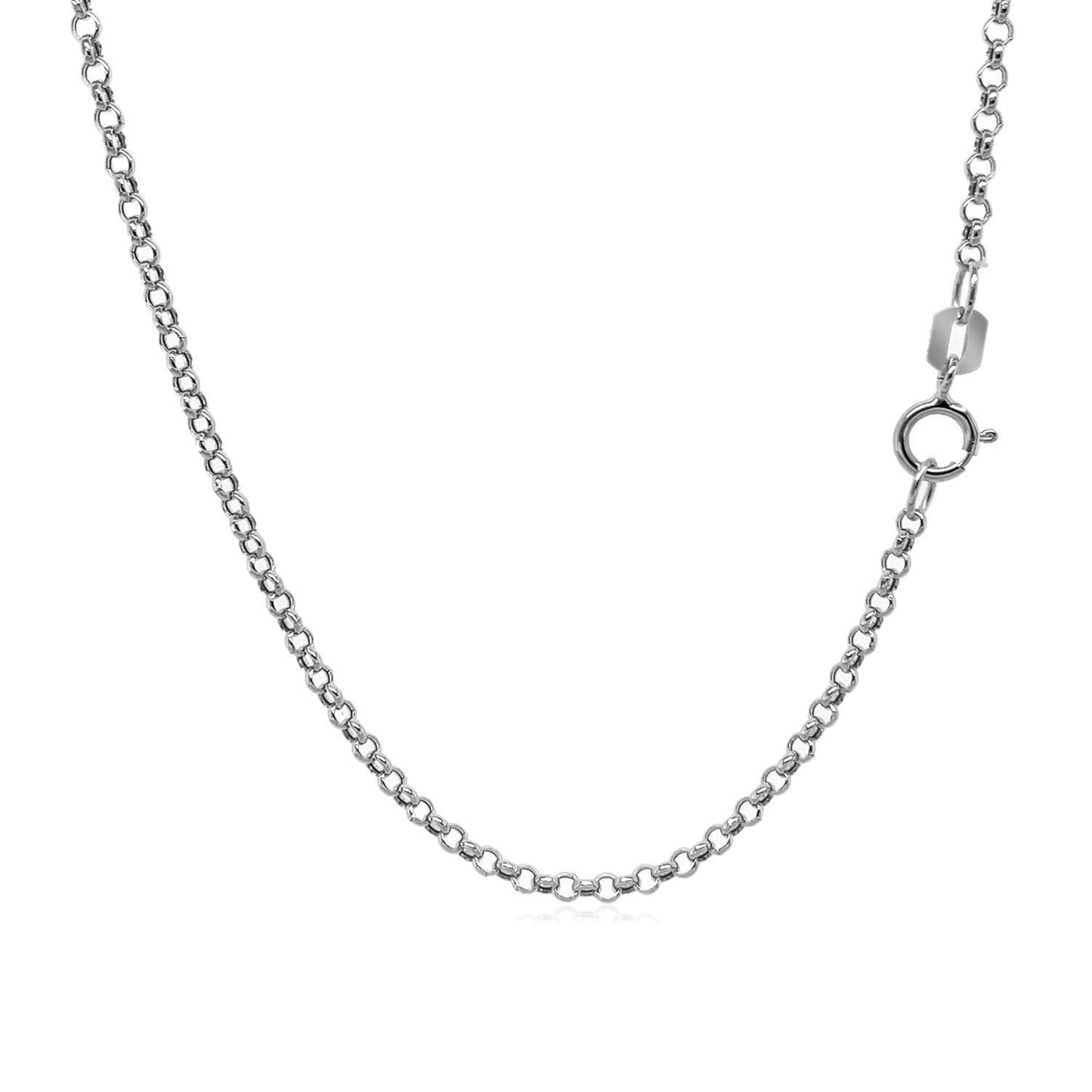 Cadena Rolo de Oro Blanco de 14k - 1.9mm Elegancia