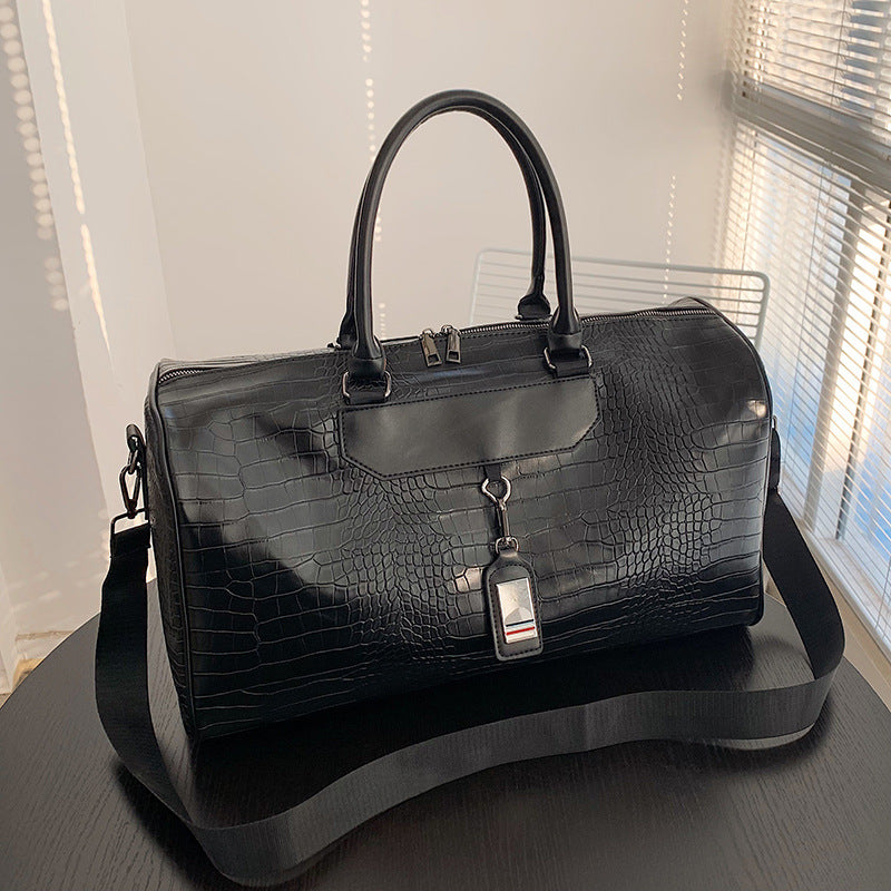 Bolso de PU con Patrón de Piedra Creativo - Bolso Cruzado de Gran Capacidad