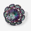Bague en argent sterling avec quartz arc-en-ciel de 11,45 carats