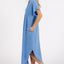 Robe Midi Boutonnée V-Neck à Lavage Minéral