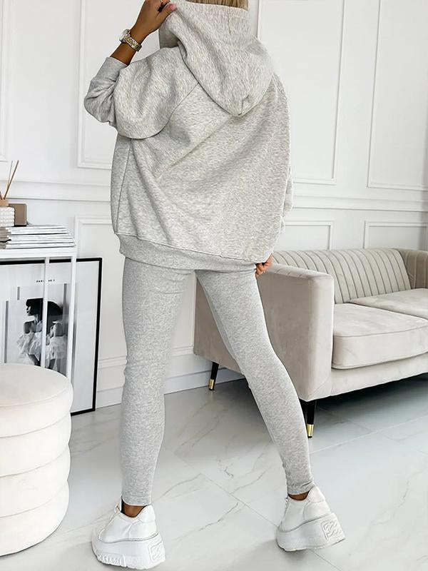 Ensemble de sport pour femmes en 3 pièces avec sweat à capuche et pantalons