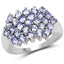 2.03 Carat Genuine Tanzanite Sterling Silver Engagement Ring