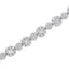 10K White Gold Diamond Floral Cluster Link Bracelet - 4.0 cttw