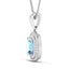 1.35 Carat Aquamarine and Diamond 14K White Gold Pendant