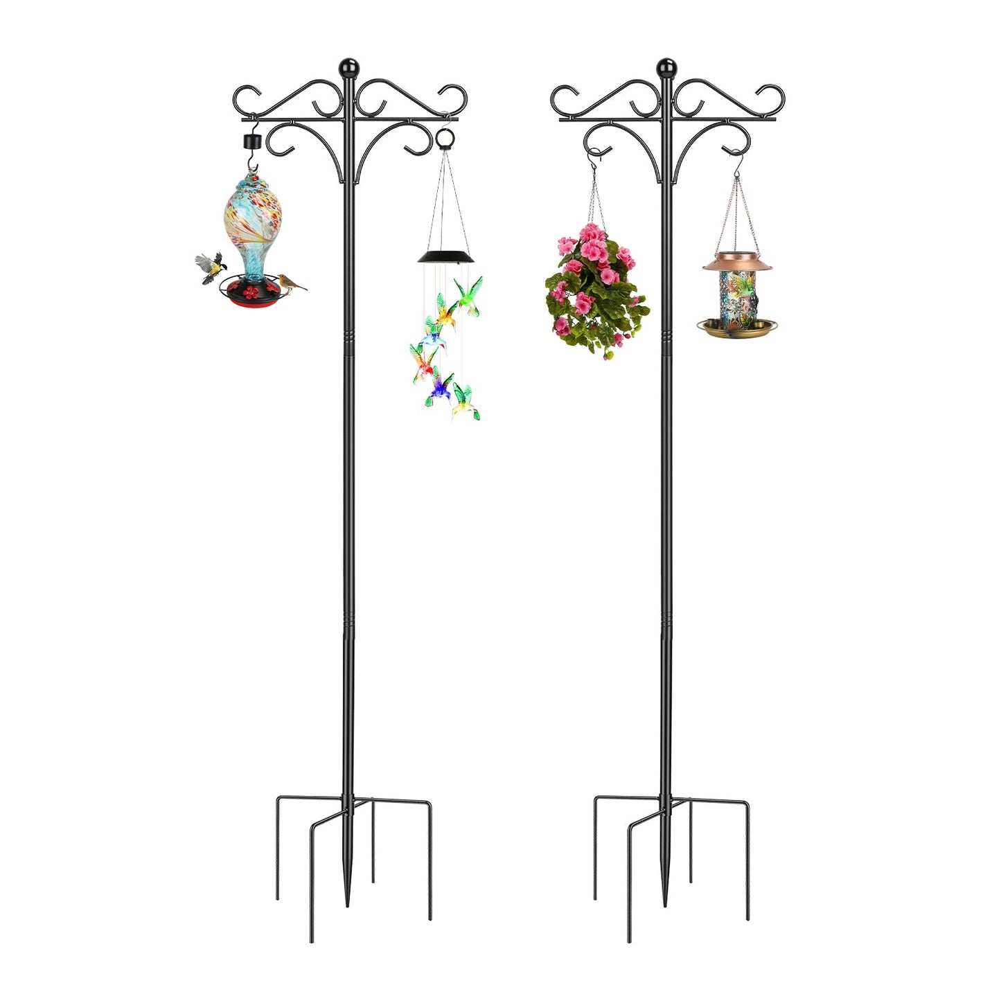 76in Heavy Duty Double Shepherds Hook - Premium Garden Feeder Pole