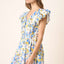 Charming Floral V-Neck Cap Sleeve Mini Dress for Women