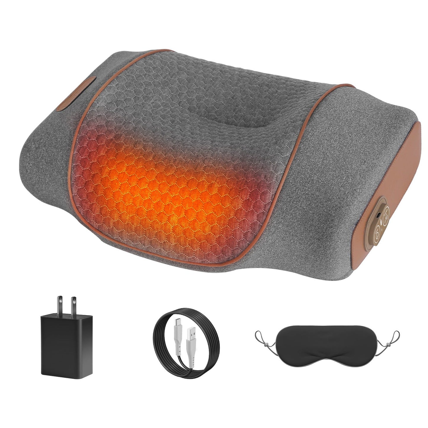 3-in-1 Ergonomic Neck Massager Pillow with Heat & Vibration