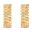 Pendientes J Hoop de enlace en forma de pera con pavé de diamantes chapados en oro amarillo de 14K