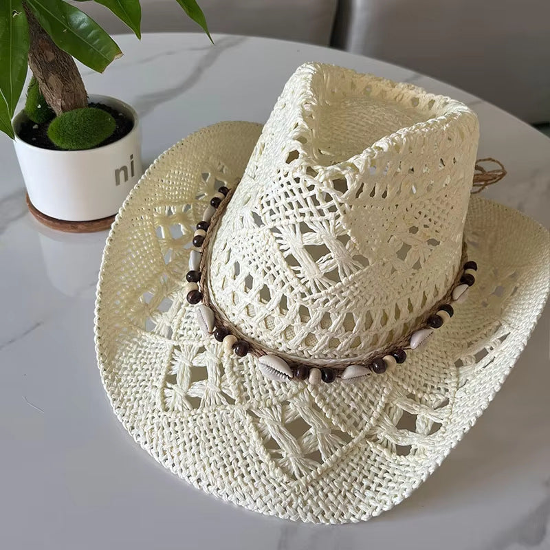 Bohemian Shell Straw Summer Beach Sun Hat