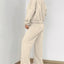 Ensemble de Veste Zippée en Couleur Unie et Pantalons à Jambes Larges