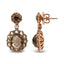 Boucles d'oreilles pendantes en quartz fumé et accents en diamant en or rose 18K